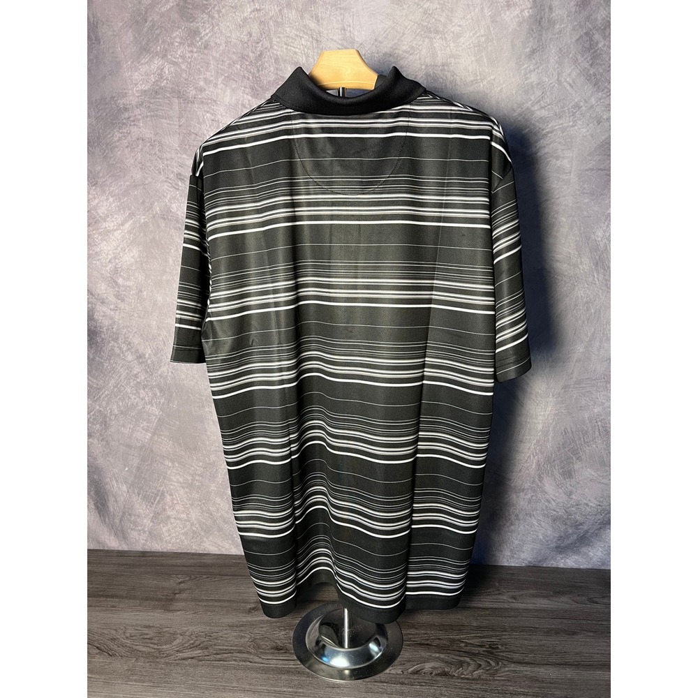 Grand Slam Airflow Striped Golf Polo NWT Black Gray Men's XL Performance - Picture 2 of 8